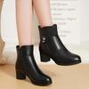 Fashionable Soft Leather Women's High Heel Ankle Boots 2024 Winter New Warm Zipper Chelsea Short Boots Platform Zapatos De Mujer
