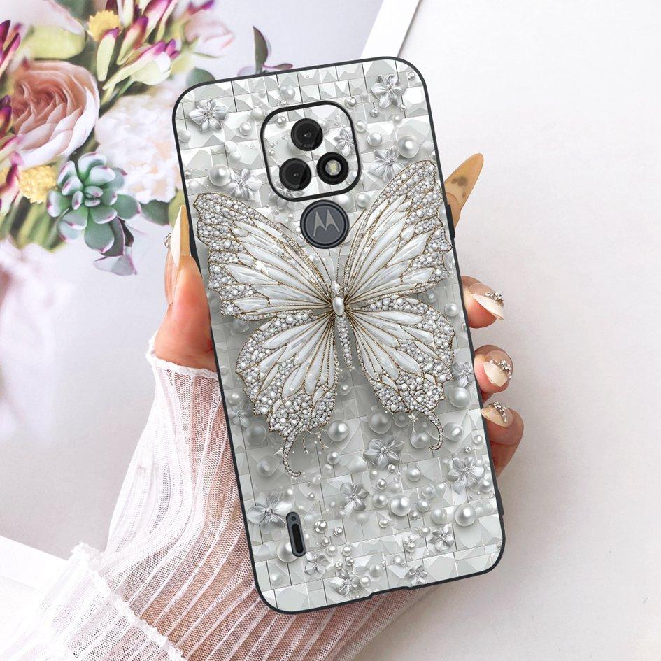 For Motorola Moto E7 Plus Case XT2081-1 Fashion Butterfly Bowknot Soft Silicone Cover For Moto E7 E7i Power XT2097-13 TPU Fundas