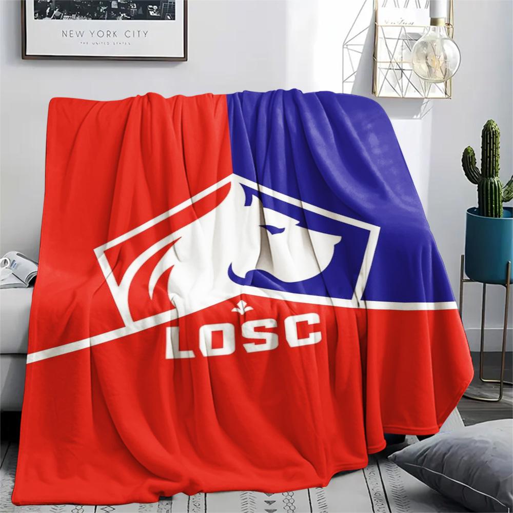 1Pc LOSC Lille Print Flannel Blanket High Quality Warm Comfortable Cover for All Seasons Perfect for Gifts Home Decor