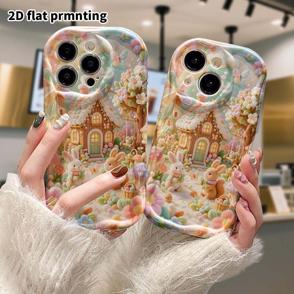 Phone Case: 2D flat, suitable for iPhone 18, 17, 16, 15, 14, 13, 12Pro protective case, forest cabin, perfect Christmas and Halloween holiday gift