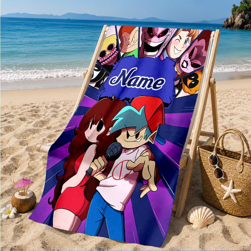 Custom Name Friday night Beach Towel Microfiber Beach Towel, Lightweight and Quick-Dry, for Summer Travel, Swimming Pool Gift