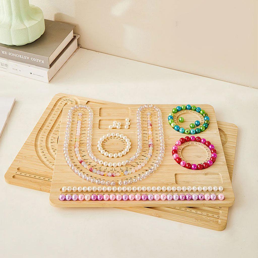 Доска-бисерница из массива дерева для DIY браслетов, ожерелий, бисероплетения, изготовления ювелирных изделий, органайзер-лоток, инструмент для рукоделия и измерения, аксессуары