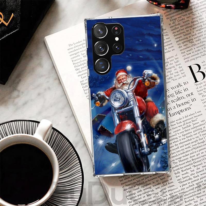 Рождественский Чехол с Санта-Клаусом и Подарками Для Samsung Galaxy S23 S22 S24 S25 Ultra Чехол для Телефона S21 Plus S20 FE S10 + S25Ultra Печать Веселый