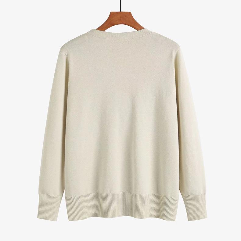 Женский весенний шерстяной вязаный кардиган с V-образным вырезом: Универсальный свитер с длинными рукавами, однотонный, в корейском стиле.