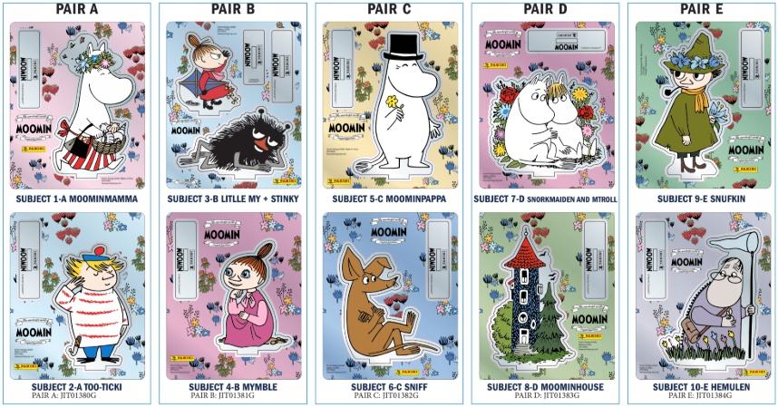 Panini muminki gift box pudełko 5 saszetek = 40 kart +2 kryształowe figurki