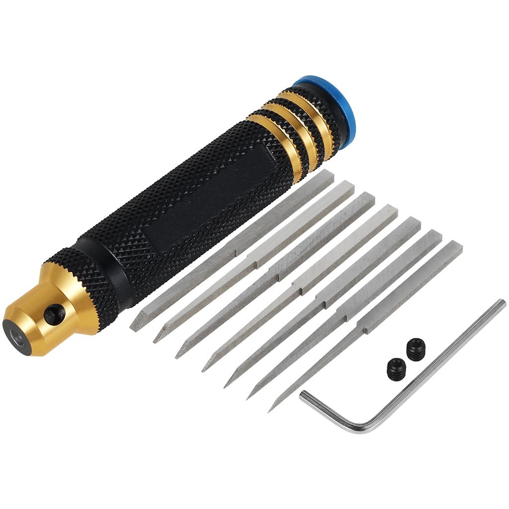 Replacement Metal Detail Engraving Knife with 7 Different Sizes of Blades Multi-purpose Ultra-thin Chisel Rolling Cutter Set