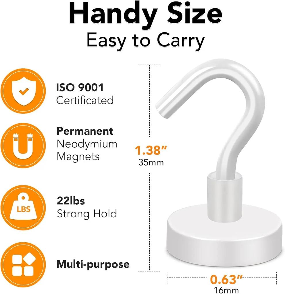 ZEXEF Универсальные магнитные крючки для хранения Сильные магнитные крючки Прочные решения для подвешивания для кухни, ванной комнаты, крючки для хранения ключей