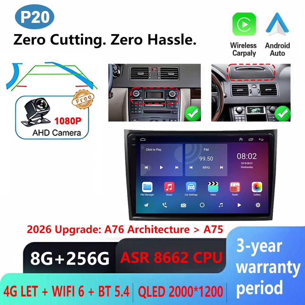CPU A76 ASR8662 Android 16 For Volvo XC90 2004 - 2014 Car Radio Stereo Multimedia Player GPS Navigation No 2Din High-performance