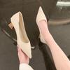 2025Женские туфли-лодочки Весна Новые Остроносые Геометрические Банкетные Профессиональные На Высоком Каблуке Повседневные Темпераментные Конусообразный Каблук