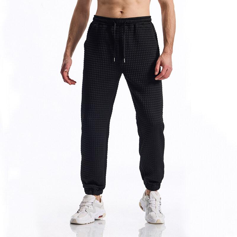 Grid Design Fabric Men's Casual Sports Pants Gym Sport Trousers For Men Jogger Sweatpants Running Workout Jogging Long Pants