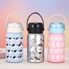 Симпатичная 3D-печатная силиконовая ручка для воды, вакуумная чашка из нержавеющей стали, переносная двойная чашка для питья на открытом воздухе