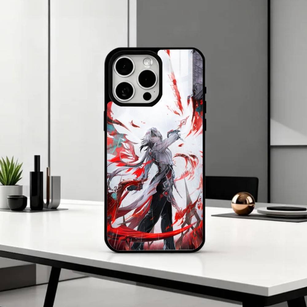 A-Arlecchino G-Genshin Impact Phone Case For iPhone17,16,15,14,13,12,11 Plus,Pro Max Magnetic For Magsafe Wireless Charging