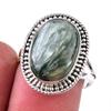 Natural Seraphinite Gemstone 925 Solid Sterling Silver Jewelry Ring Size 8 I4z45