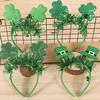 St. Patrick's Day Headband Glitter Shamrock Top Hat Hair Hoop Festive Clover Hairband for Women Girls Boys Parties Events Dress Up