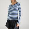 Women's Casual Long Sleeve Round Neck Striped Loose Fit T-Shirt