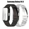 Metal Stainless Steel Strap+Case For Samsung Galaxy Fit 3 Band Bracelet TPU Protective Case Cover