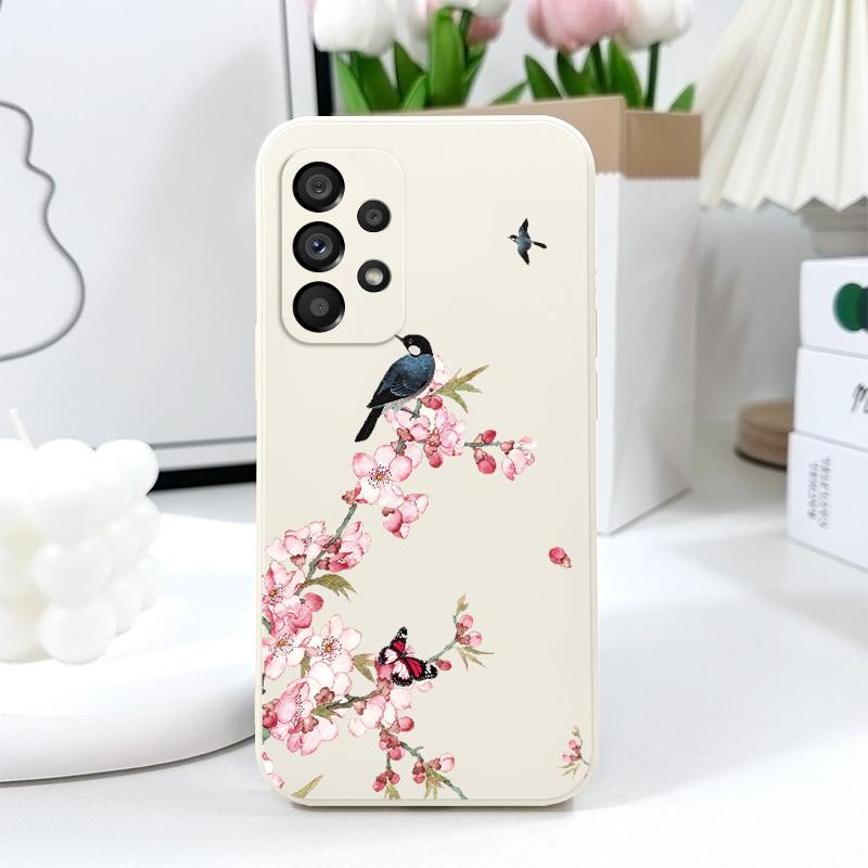 Peach Butterfly Case For Samsung Galaxy A73 A53 A33 A23 A13 A03 A72 A52 A52S A32 A22 A12 A02 A02S A71 A51 A31 A21S 4G 5G Cover
