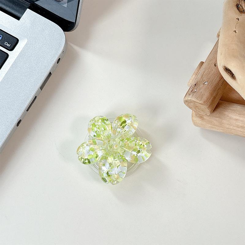 Color Sequins, Three-Dimensional Flowers, Mobile Phone Airbag Holder, Magnetic Telescopic Ring, Suitable For Magsafe Desktop Watching Dramas