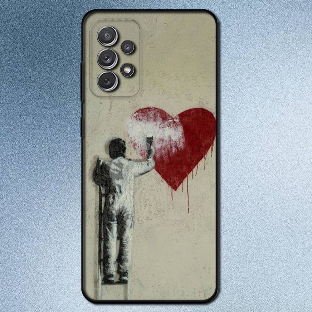 Чехол для телефона Banksy Graffiti War для Samsung S25, S24, S21, S22, S23, S30, Ultra, S20, Plus, Fe, Lite, Note, 10, 9, 5G Черный