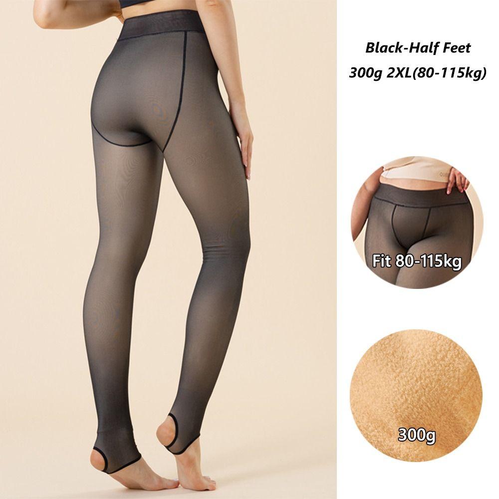 Толстые поддельные полупрозрачные леггинсы с высокой талией термочулки зимние теплые колготки для женщин