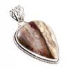 Natural Crazy Lace Agate Gemstone 925 Solid Sterling Silver Pendant 1.8'' t5U65