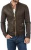 AL KHALID New Men's Brown Jacket 100% Soft Lambskin Leather Causal Slim Fit Wear Jacket