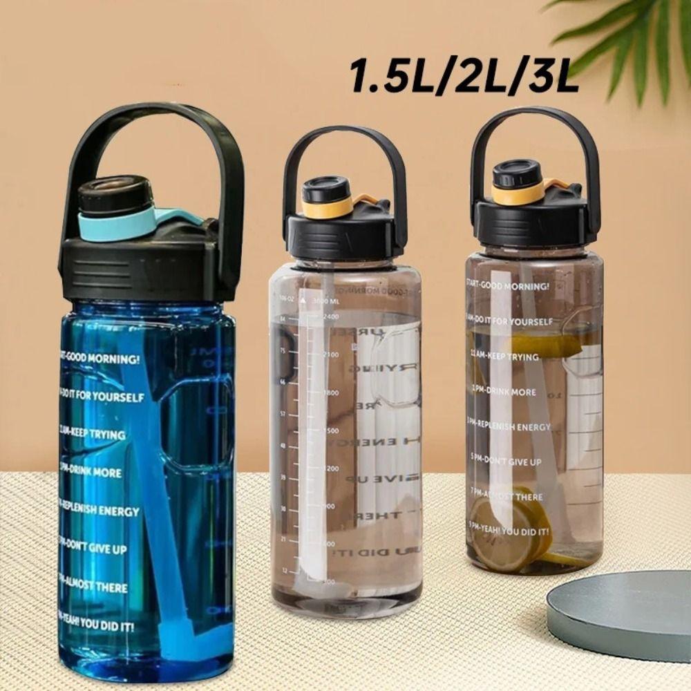 1.5L/2L/3L Sports Water Bottle Leakproof Water Jugs Portable Clear Drink Bottle