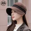 Versatile face small color matching cap women's autumn and winter plain face trendy brand face covering fisherman hat British temperament equestria