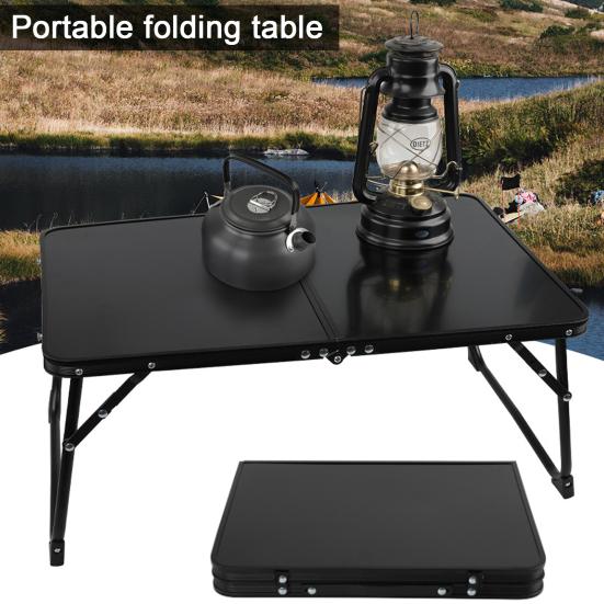 Folding Camping Table Portable Rubber Handle Heavy Duty Aluminum Alloy Anti-slip Multifunction Outdoor Hiking Picnic BBQ Portable Tea Table