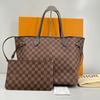 [Б/У] Сумка-тоут Neverfull Mm из покрытого канваса в клетку с кожаной отделкой - Очень хорошее состояние #1B5CU4E