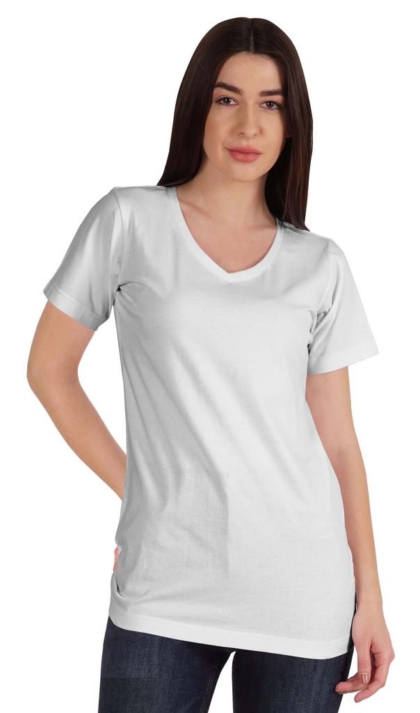 Inkmeso Basic V-neck Jersey T-shirt Short Sleeve Long Length Tee Workout Top For