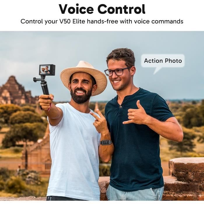 Caméra Sport - AKASO - V50 Elite - 4K 60fps - 20MP - Étanche jusqu'à 131 pieds