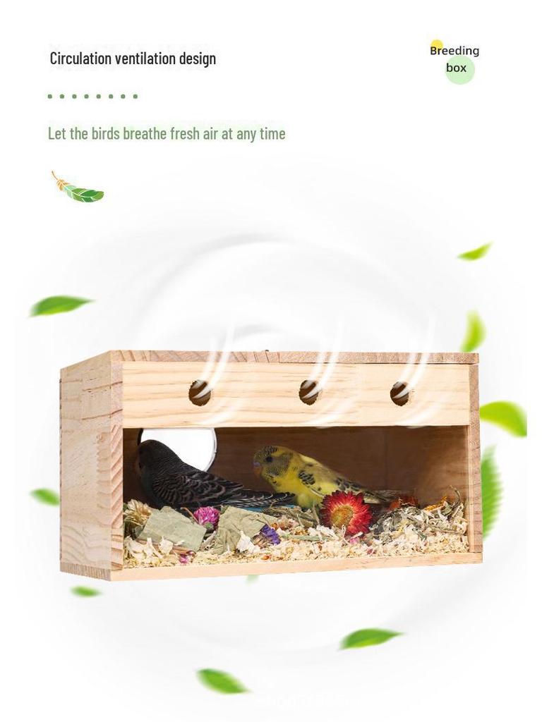 Clear Parrot Breeding Box, Black Phoenix Tiger Skin Peony Design, Hanging Bird Nest House.