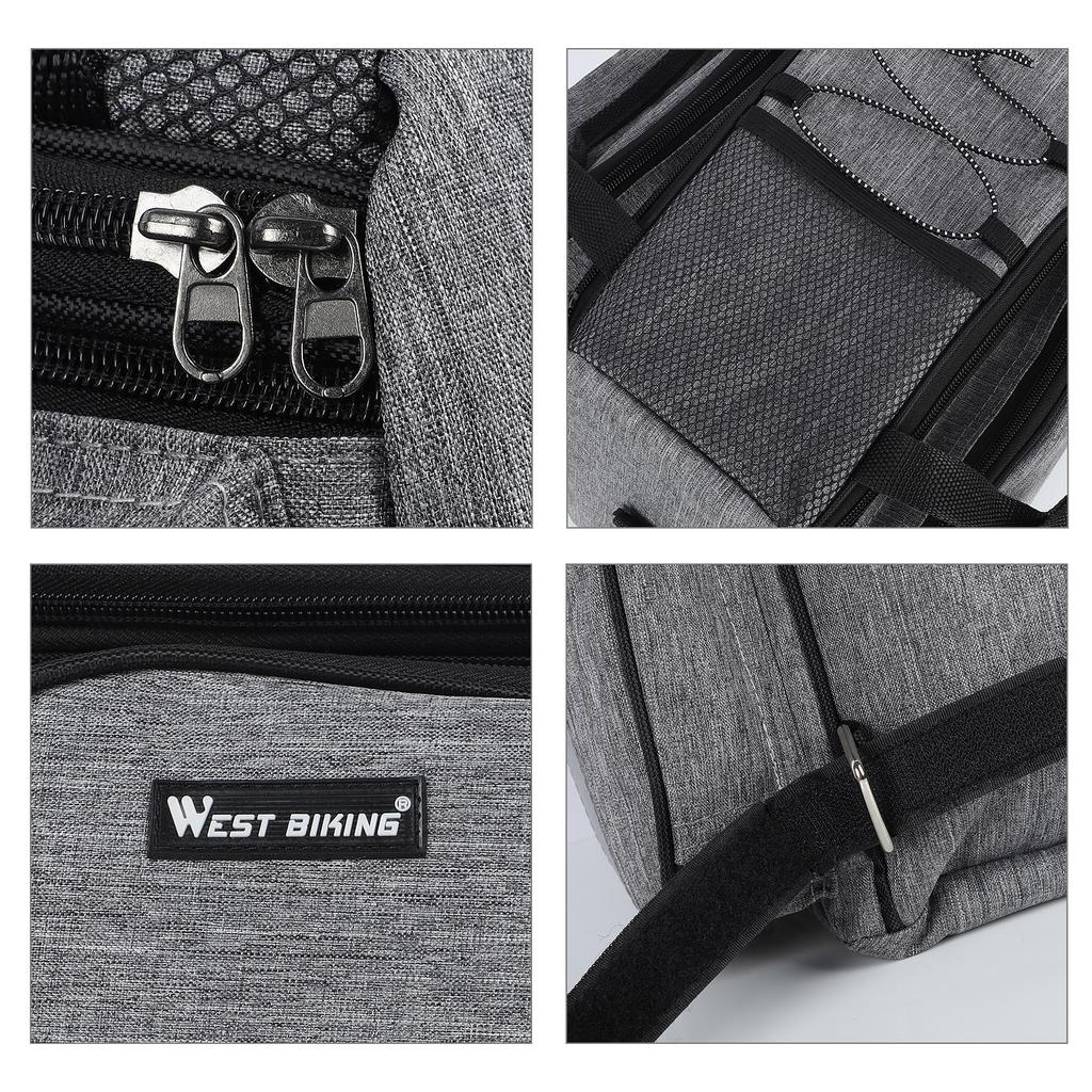 WEST BIKING Large Capacity Cycling Bag Waterproof Mountain Bike Saddle Rack Trunk Bags Luggage