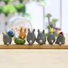 12Pcs/Set Anime Totoro Resin Models Miniature Dollhouse Bonsai Scenery Decor