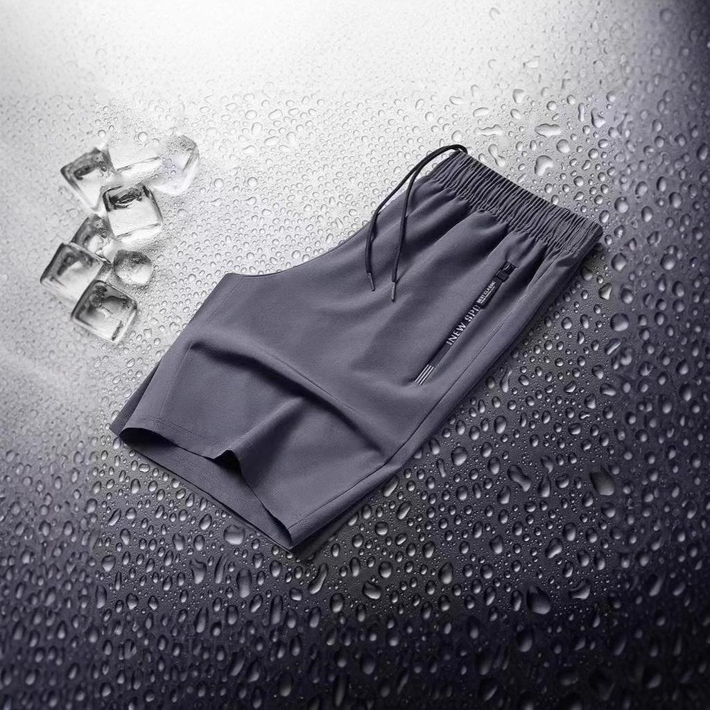 Men's Summer Quick-Dry Ice Silk Shorts - European & American Style, Loose Fit, Plus Size, Short-Sleeved, Lightweight.