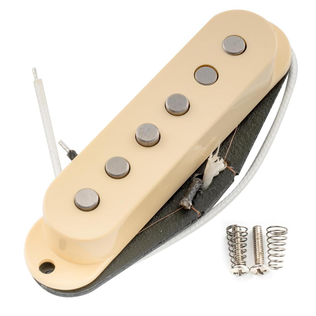 Artec Vintage Staggered Alnico 5 Single Coil Neck для Strat ST Electric Cream SSA-12 Звукосниматель, 6.3K Gold, и Гитар,