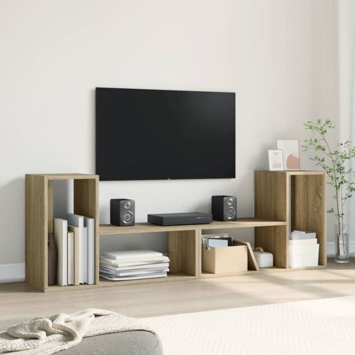 VidaXL Meubles TV 2 pcs chêne sonoma 75x30x50 cm bois d'ingénierie, support TV, meuble multimédia, centre de divertissement, 840788