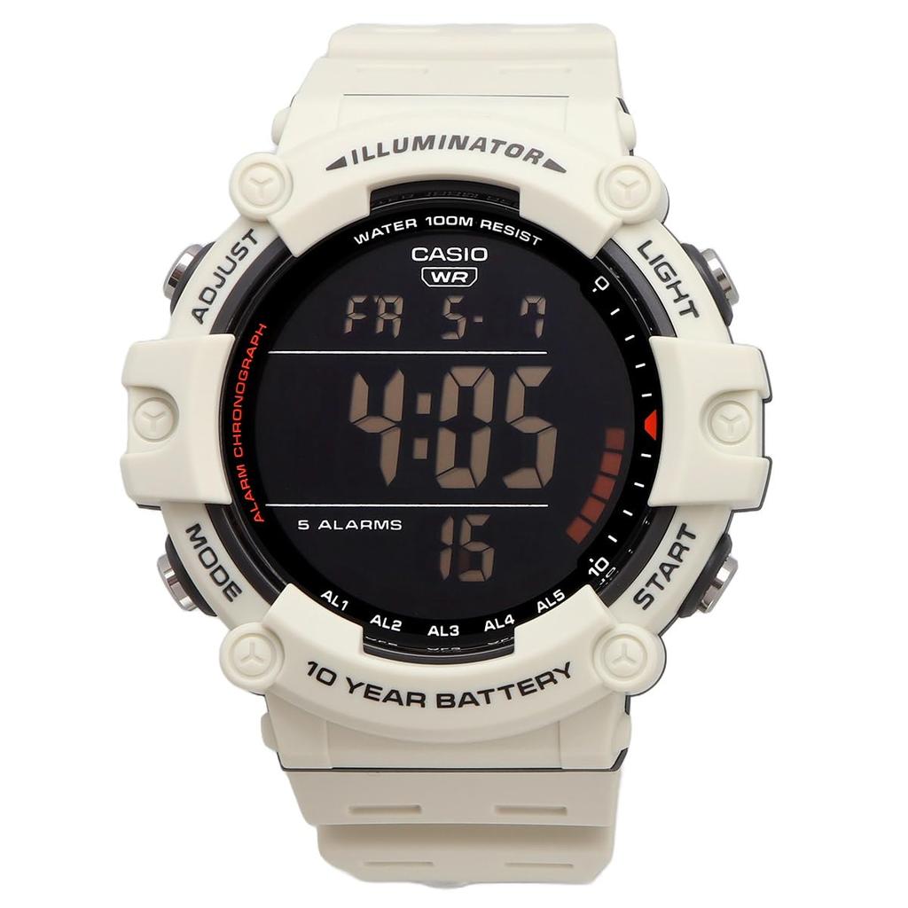 Casio Стандартные цифровые часы AE-1500WH-1AV / -1500WH-8B2V Мужские, Черные / Матовый слоновая кость, Импортные.