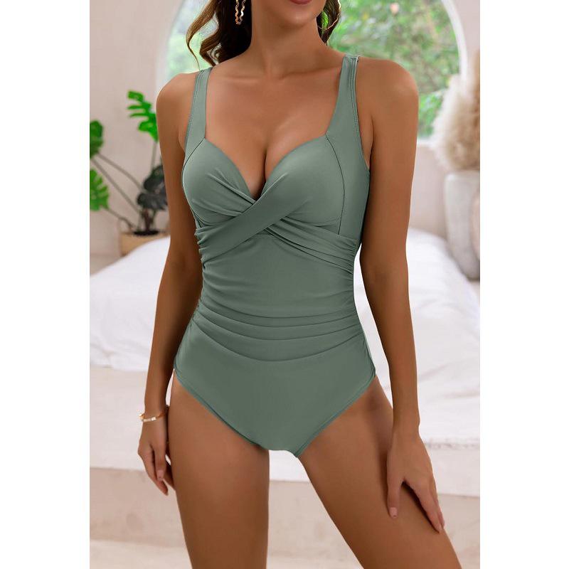 European & American Plus Size One-Piece Swimsuit for Women