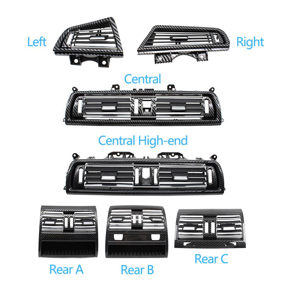 LHD RHD из углеродного волокна, хромированная передняя и задняя решетка кондиционера, выходная крышка для BMW 5 серии F10 520 521 523 525 528