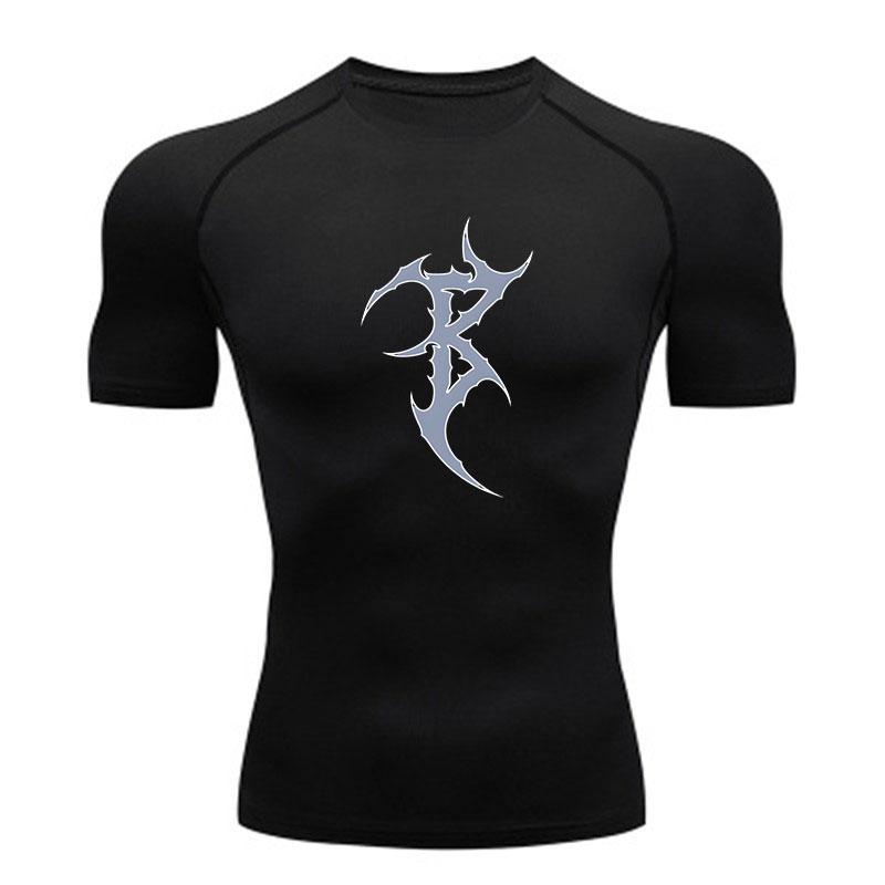 Men's Quick Dry Compression Sports T-Shirt, Gothic Tribal Pr