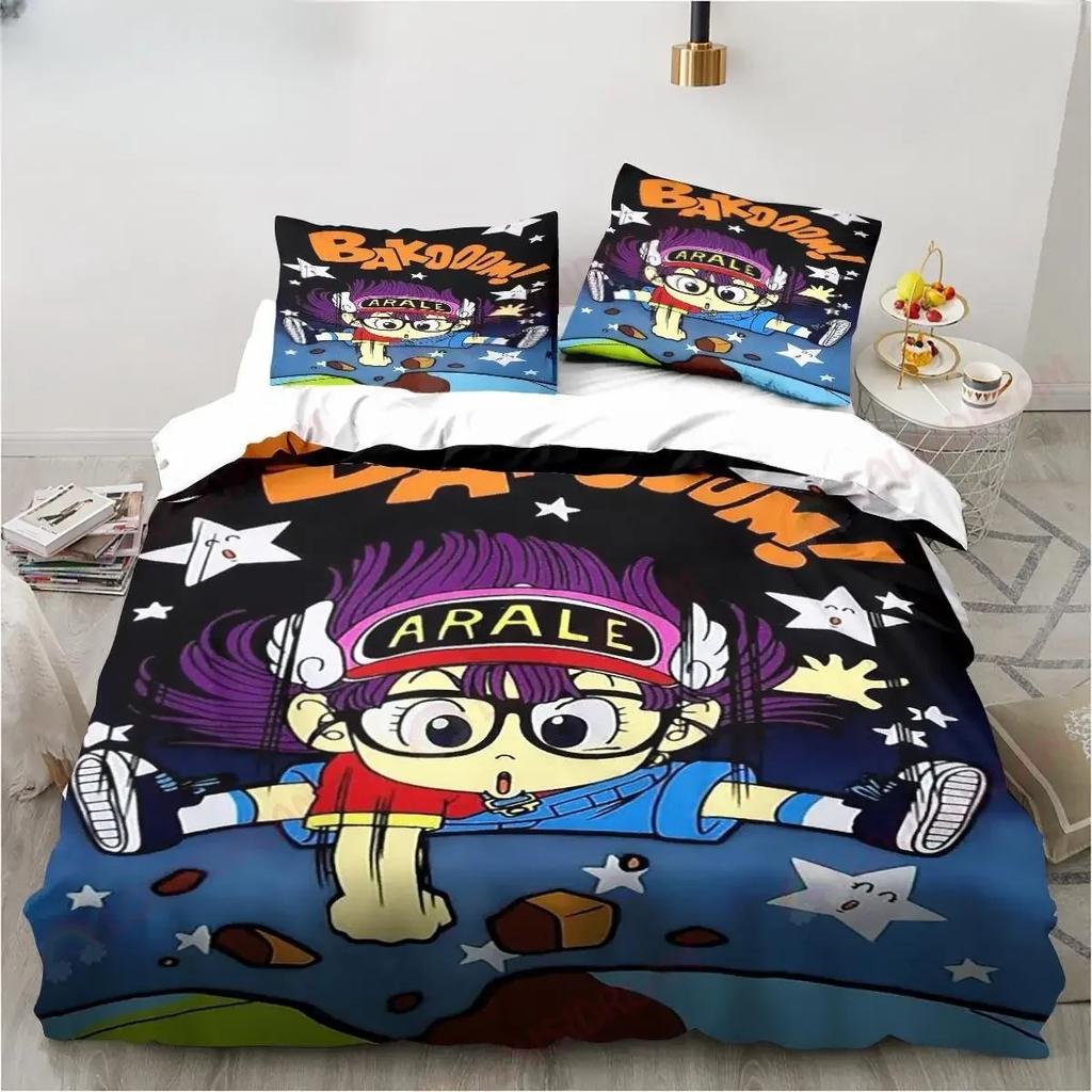 Новый милый мультяшный набор постельного белья DR S-Slump Arale Аниме King Twin Double Микрофибра Пододеяльник