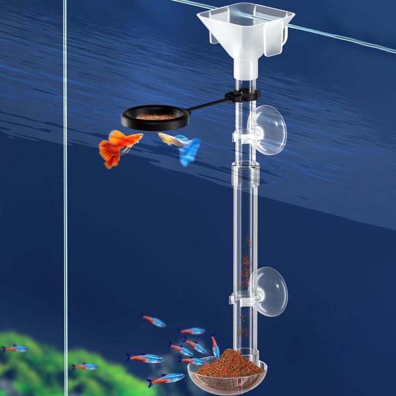 Aquarium Fish Tank Feeder Pipe Directional Telescopic Suction Cup Clear Dispenser For Vacation Shrimp Turtle Feeding Home Pond