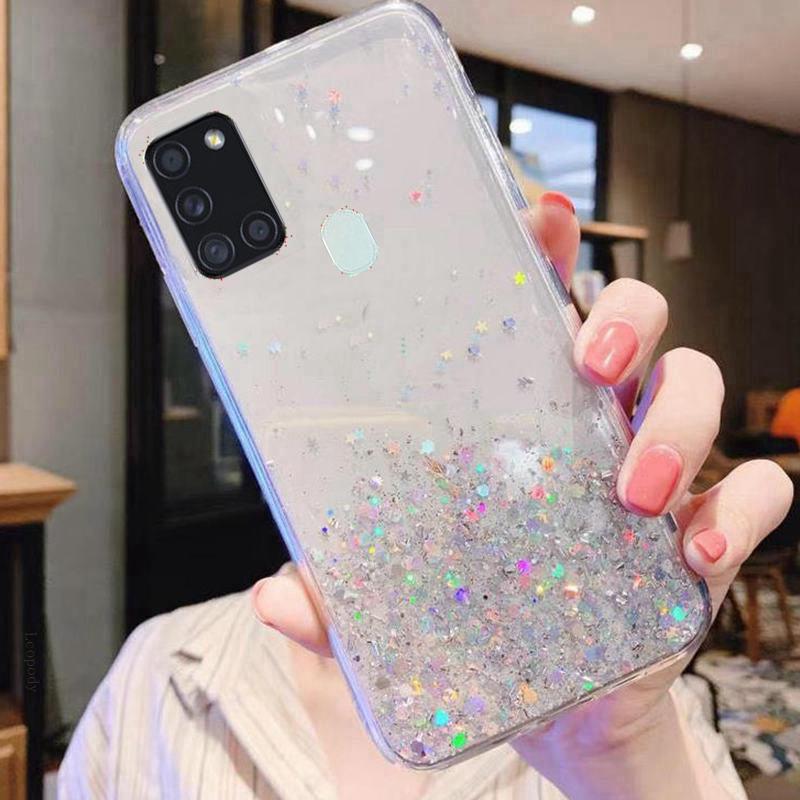 Блестящий чехол для телефона Samsung Galaxy A21S, блестящий мягкий чехол на заднюю панель для SAMSUNG A21S A 21S A21 S A217F, чехлы