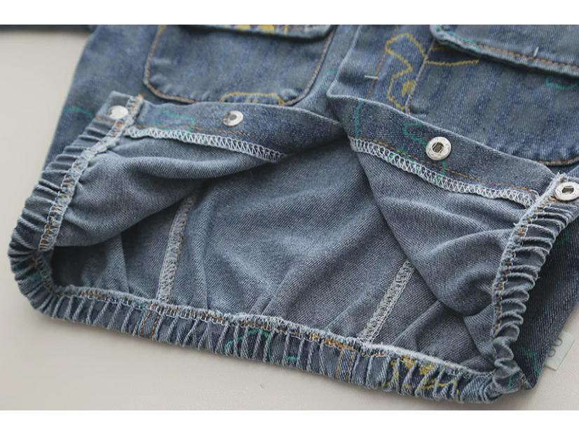 Новый джинсовый костюм-тройка с длинными рукавами для мальчиков и малышей от 0 до 5 лет, весна и осень