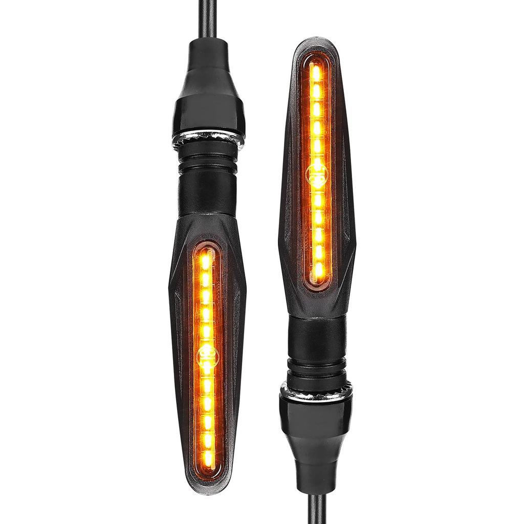 KEMIMOTO Мотоциклетный указатель поворота, Светодиодный указатель поворота, Дымчатая линза, Динамический янтарный, 12 В, Высокий