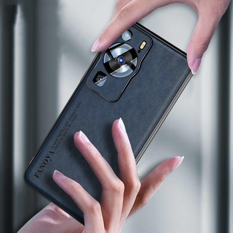 Чехол For Huawei P60 Pro Чехол Роскошная Защита из ПУ Кожи Задняя Крышка Телефона Для Huawei P 60 P60Pro Силиконовый Ударопрочный Бампер