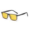 Magnetic Clip-On Sunglasses Night Vision Driving Glasses Clip-On Sunglasses Myopic Glasses Transparent Grey Frame