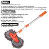 Three-Section Telescopic Car Wash Mop Roof Window Cleaning Maintenance Auto Supplies Double Brush Head Rotating